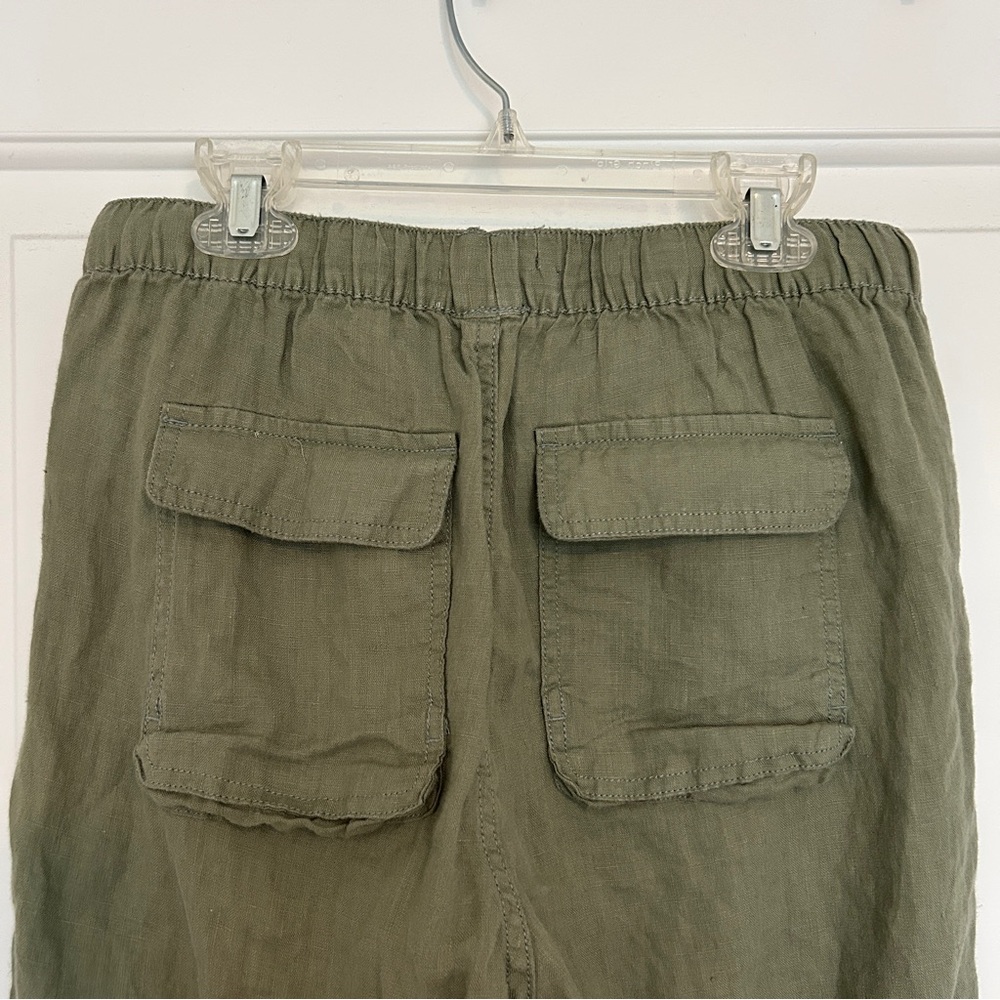 C&C California 100% Linen Olive Green Women’s Jogger Pants, Size Small - Picture 4 of 6